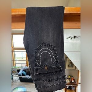 True Religion Black Denim Jeans Waistband Tag Detail